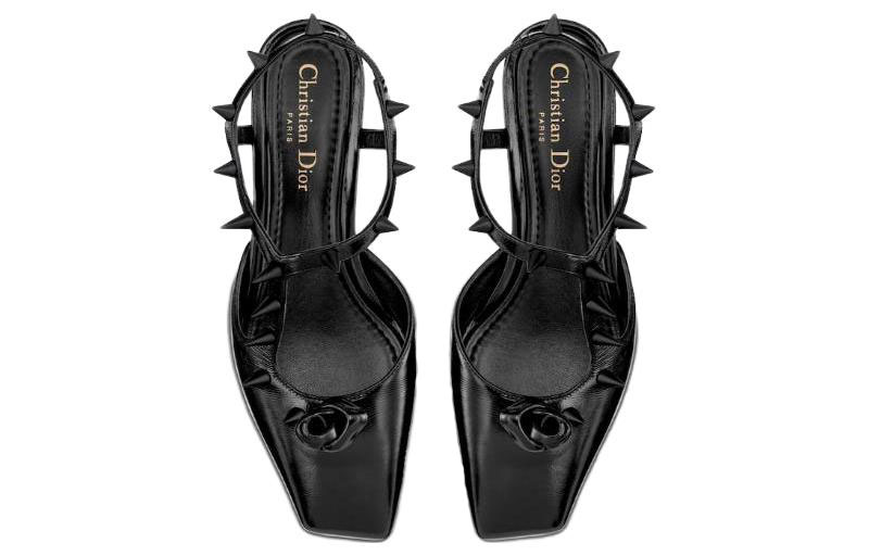 (W) Dior Flat Sandals 'Rose Detail Black' 圖 3