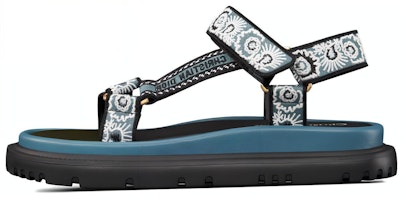 (Women) Dior Flat Sandals with Magic Tape 'Blue Open Toe' KCQ916BBE_S84B (Women) Dior Flat Sandals with Magic Tape 'Blue Open Toe' KCQ916BBE_S84B