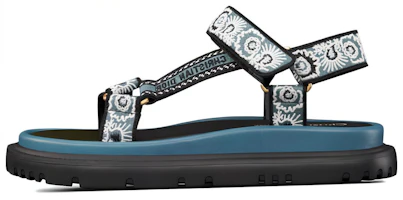 (Women) Dior Flat Sandals with Magic Tape 'Blue Open Toe' KCQ916BBE_S84B (Women) Dior Flat Sandals with Magic Tape 'Blue Open Toe' KCQ916BBE_S84B