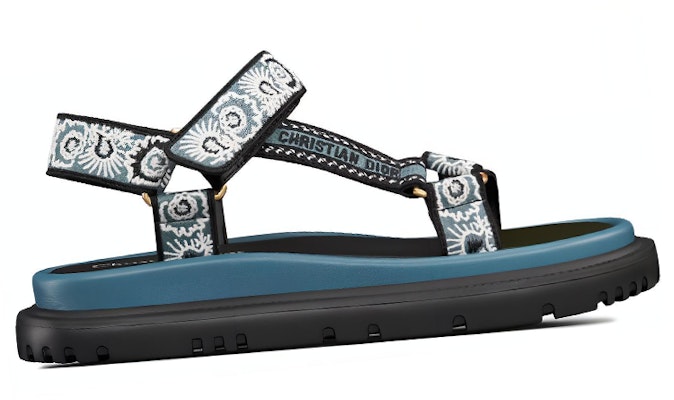 (Women) Dior Flat Sandals with Magic Tape 'Blue Open Toe' KCQ916BBE_S84B Order (Women) Dior Flat Sandals with Magic Tape 'Blue Open Toe' KCQ916BBE_S84B