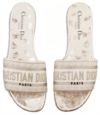 (W) Dior Sandales Plates ''Blanc'' KCQ209DLU_S09W Shop (W) Dior Sandales Plates ''Blanc'' KCQ209DLU_S09W