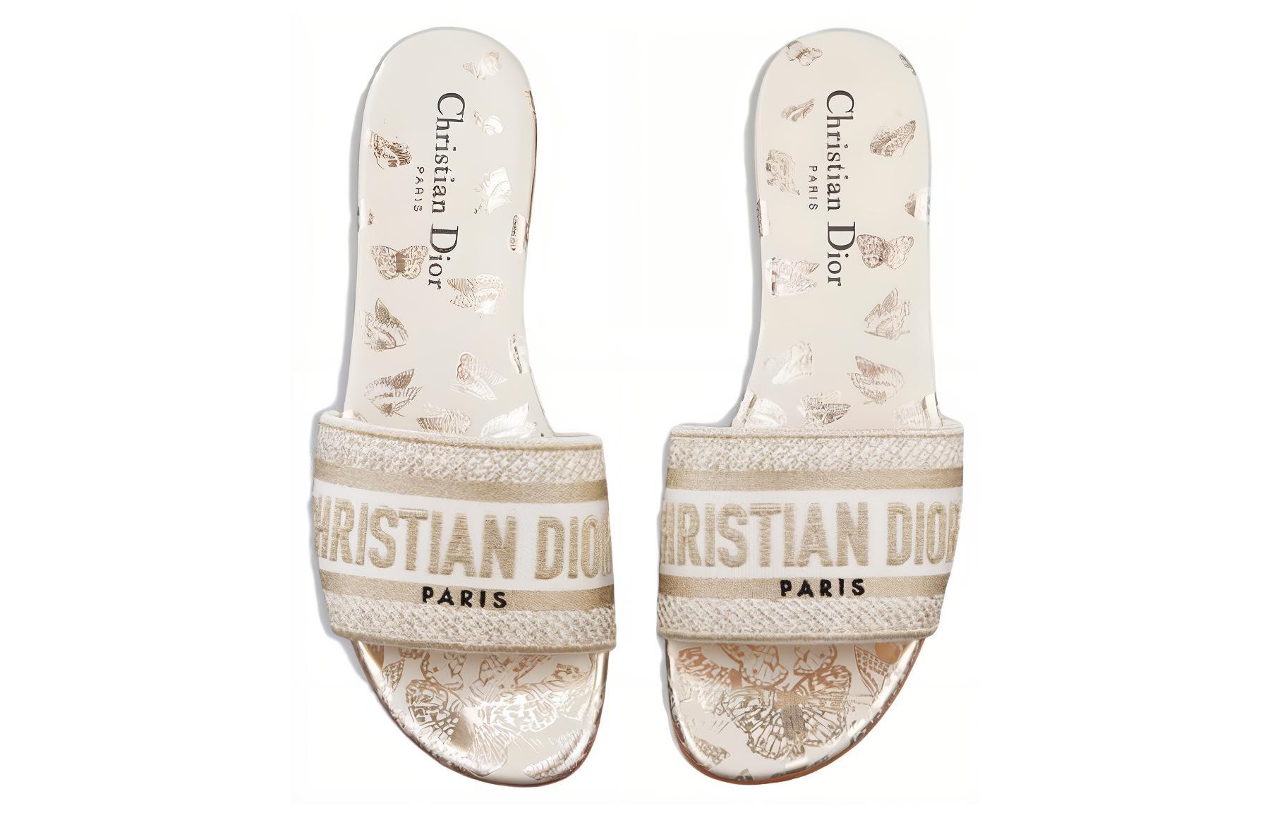 Shop (W) Dior Sandalias Planas 'Blancas' KCQ209DLU_S09W