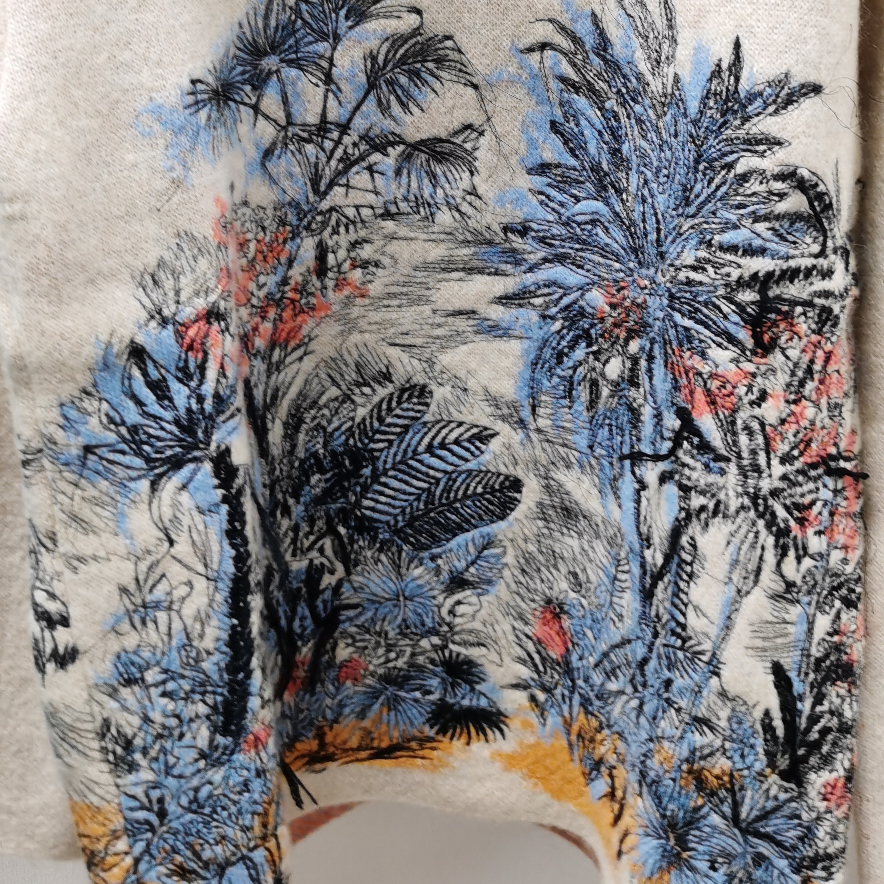 Lookbook (W) DIOR Sweater Crewneck Bunga Bordir Off-White 954S89AM412-0011