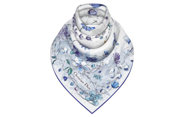 (Women) DIOR Florilegio Printed Silk Scarf  Blue 35FLO090I600-C525 圖 3