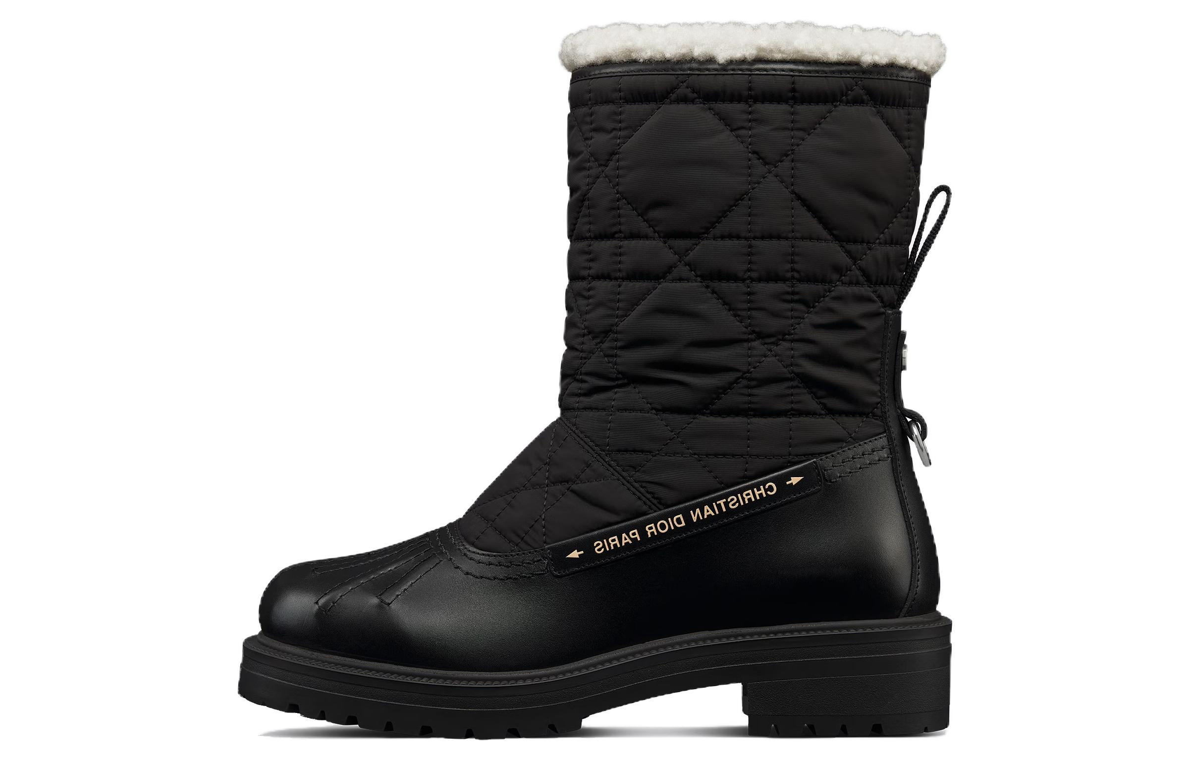(Women) Dior Frozen-D Round Toe Slip-On Ankle Snow Boots 'Black' KDI958CQY_S900
