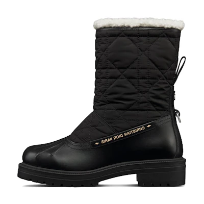 (W) Dior Frozen-D Round Toe Slip-On Ankle Snow Boots 'Black'