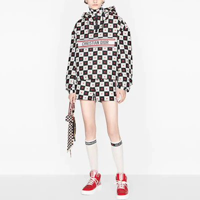 (W) Chaqueta Corta con Capucha Dior FW21 Negra Blanca Roja Patrón de Cuadros. 157C09A2732-X0835 Shop (W) Chaqueta Corta con Capucha Dior FW21 Negra Blanca Roja Patrón de Cuadros. 157C09A2732-X0835
