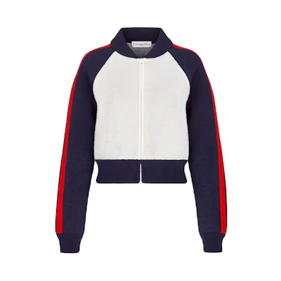 (Women) DIOR FW21 Casual Colorblock Aviator Jacket White 144V50AM350-X0878