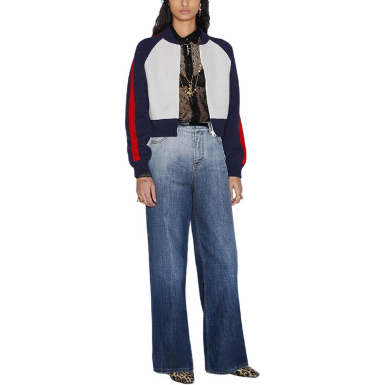 Shop (W) Chaqueta Aviador Colorblock Casual DIOR FW21 Blanca 144V50AM350-X0878