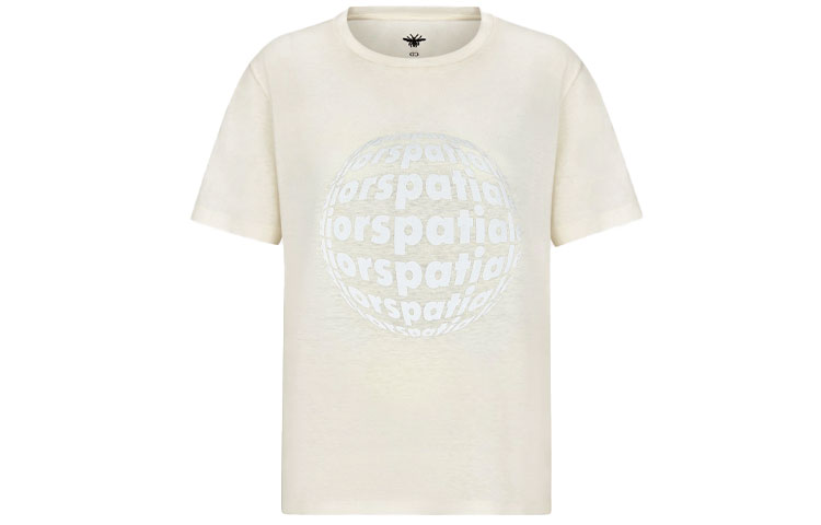 (Women) DIOR FW21 Casual Solid Color Letter T-Shirt Beige. 143T09A4468-X0200