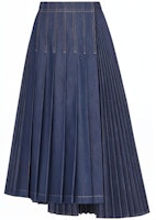 (Women) DIOR FW22 Asymmetric Pleated Denim Midi Skirt Blue 252J19A3573-X5670 (Women) DIOR FW22 Asymmetric Pleated Denim Midi Skirt Blue 252J19A3573-X5670