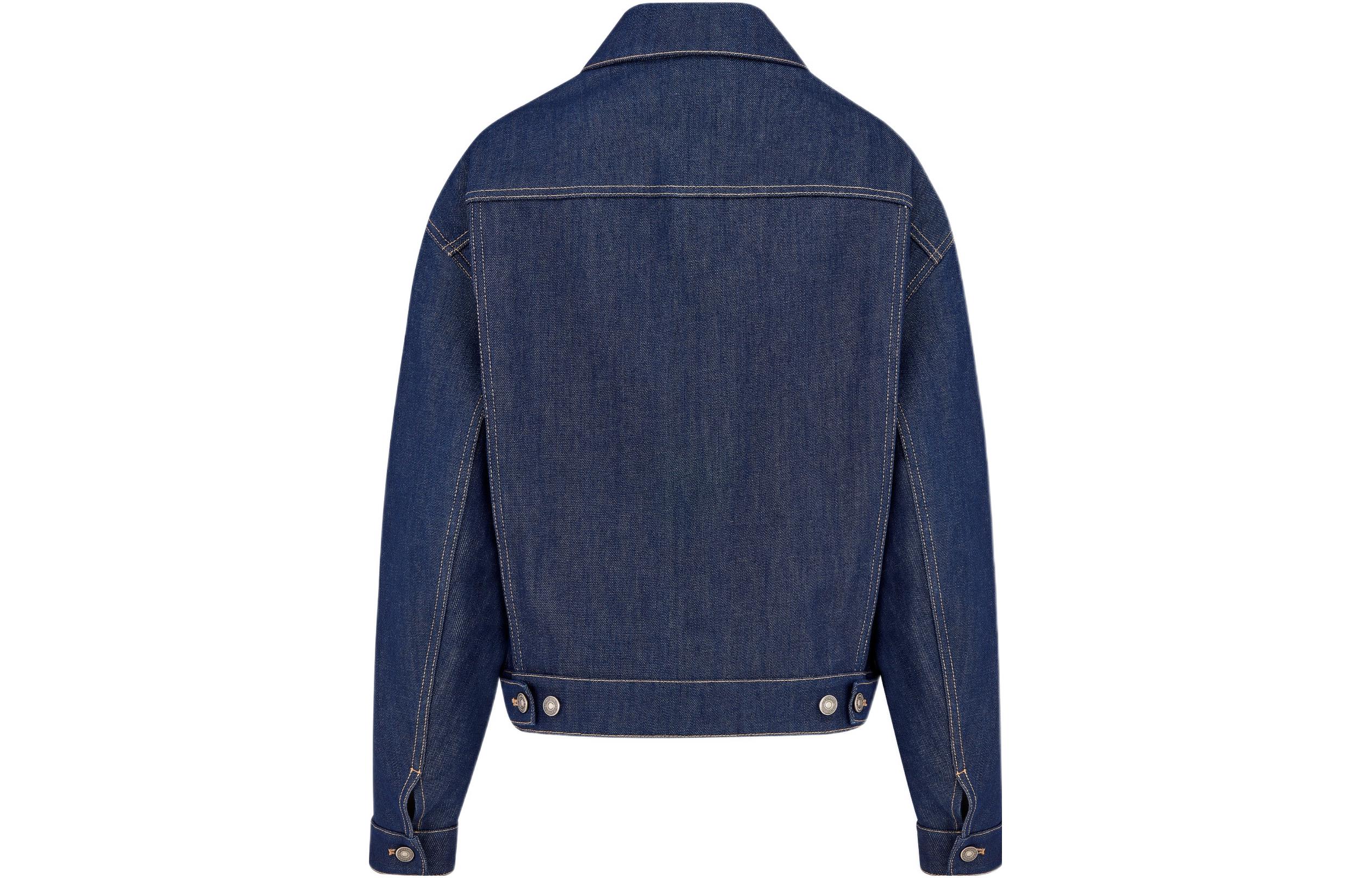 (Women) DIOR FW22  Blue Denim Jacket with Long Sleeves and Collared Design. 252V51A3561-X5670 圖 3