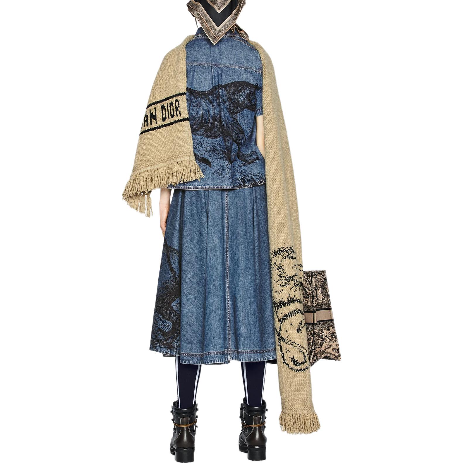 (Women) DIOR FW22  Blue Denim Short Sleeve Shirt with Tiger Print Back Design 252B26Y3584-X5887 圖 4