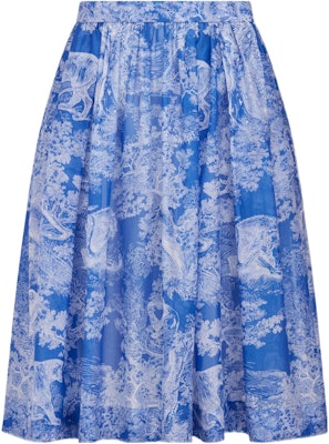 (Women) DIOR FW22 Blue Printed Elastic Waist Flared Midi Skirt 241J90B3846X5882 Buy (Women) DIOR FW22 Blue Printed Elastic Waist Flared Midi Skirt 241J90B3846X5882