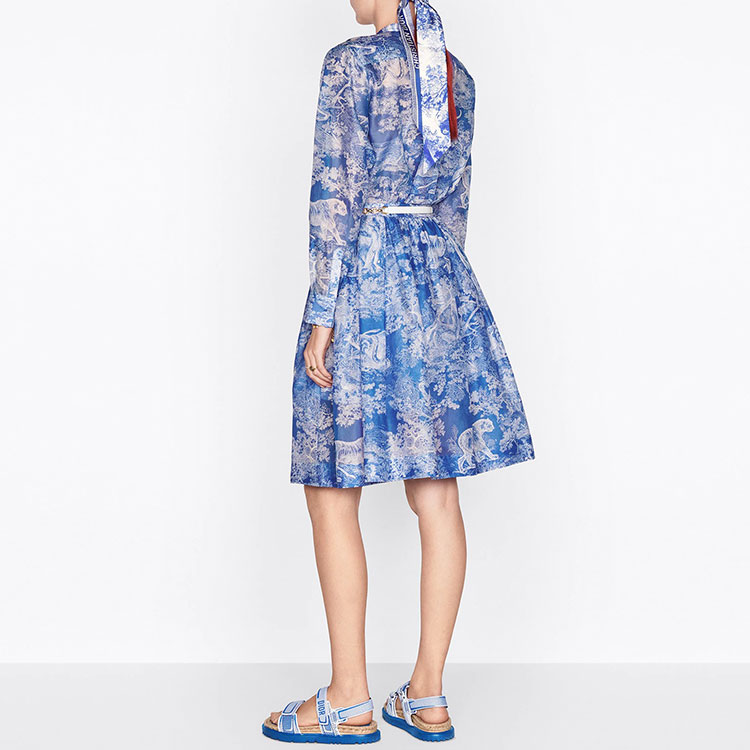Purchase (W) DIOR FW22 藍色印花彈性腰圍荷葉中長裙 241J90B3846X5882