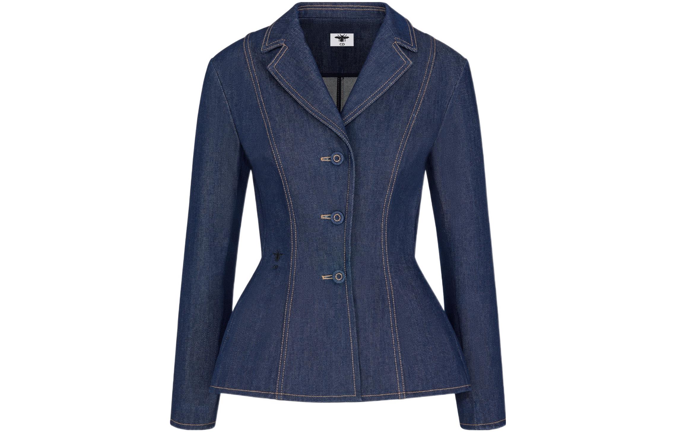 (Women) DIOR FW22  Blue Single-Breasted Slim Fit Blazer Jacket. 252V14A3561-X5670