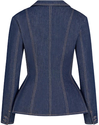 (W) 디올 FW22 블루 싱글 브레스티드 슬림 핏 블레이저 재킷. 252V14A3561-X5670 Lookbook (W) 디올 FW22 블루 싱글 브레스티드 슬림 핏 블레이저 재킷. 252V14A3561-X5670