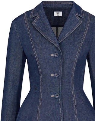 (W) 디올 FW22 블루 싱글 브레스티드 슬림 핏 블레이저 재킷. 252V14A3561-X5670 Details for (W) 디올 FW22 블루 싱글 브레스티드 슬림 핏 블레이저 재킷. 252V14A3561-X5670