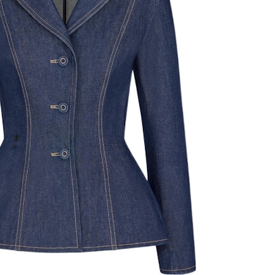 (W) 디올 FW22 블루 싱글 브레스티드 슬림 핏 블레이저 재킷. 252V14A3561-X5670 Sizing (W) 디올 FW22 블루 싱글 브레스티드 슬림 핏 블레이저 재킷. 252V14A3561-X5670