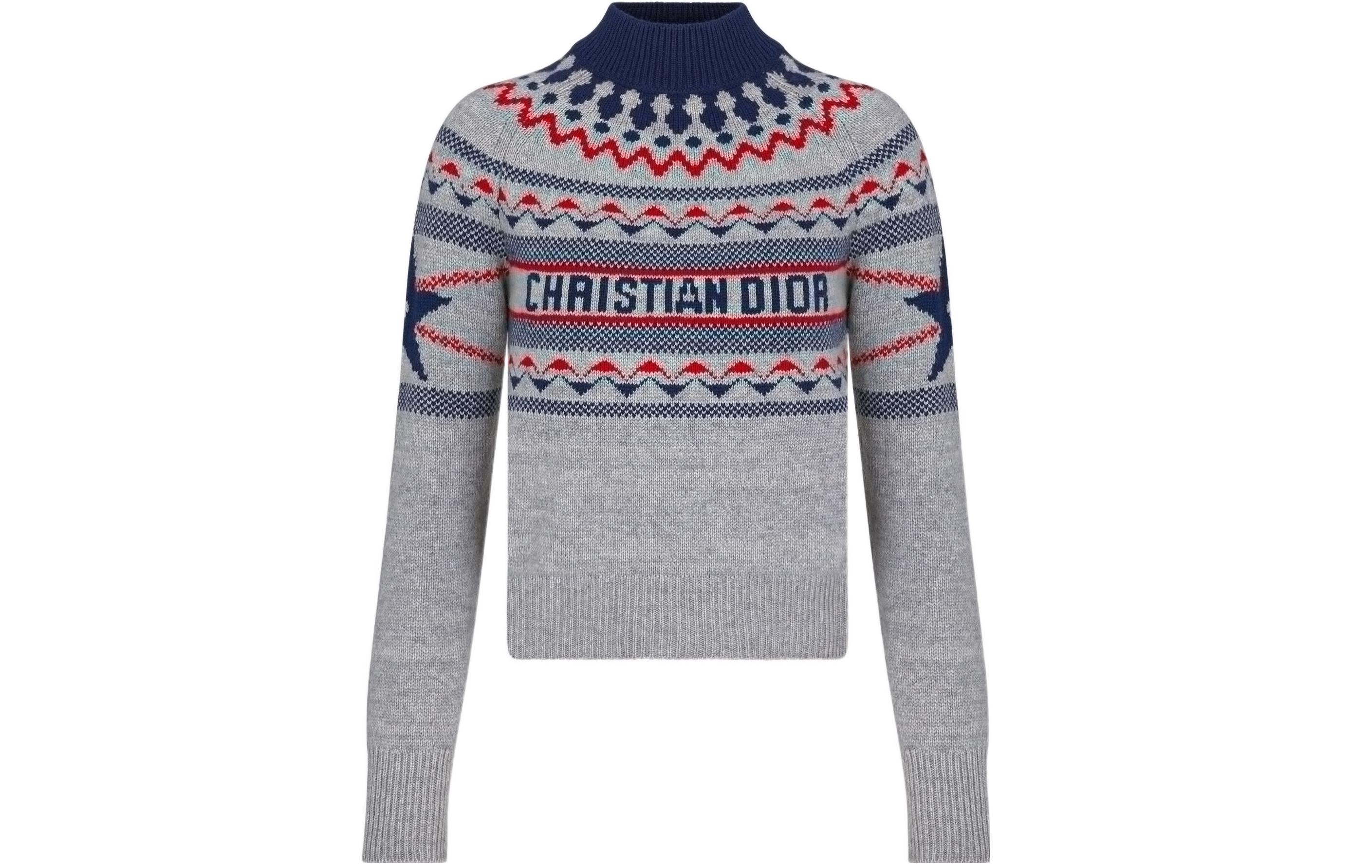 Order (W) DIOR FW22 Abu Logo Geometris High-Neck Sweater Wol Bergaris. 144S60BM134_X8878