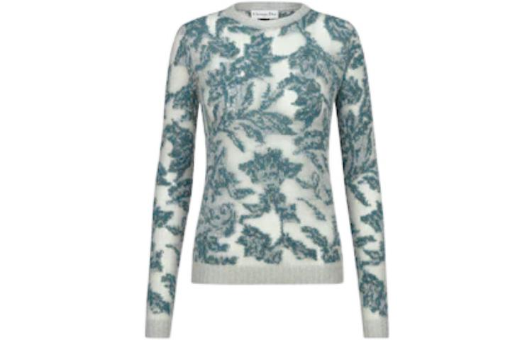 Order (W) Suéter de Punto Jacquard DIOR FW22 con Patrón Botánico - Azul. 254S78AM149-X5854