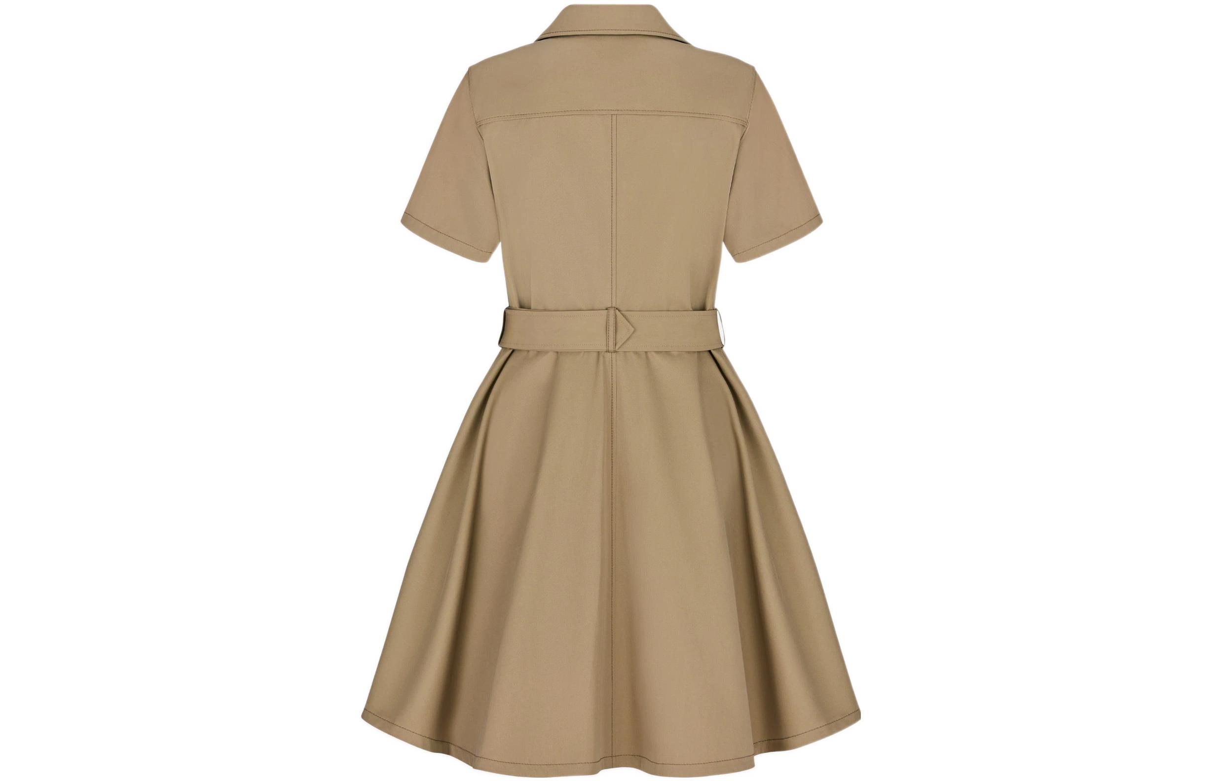Lookbook (W) DIOR FW22 卡其色短袖單排扣迷你連衣裙 247R19A3332-X1700