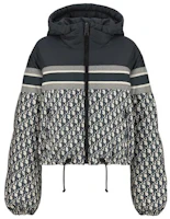 Order (Women) DIOR FW22 Logo Print Hooded Zip-Up Long Sleeve Down Jacket Colorblock. 147C21A2968-X5803