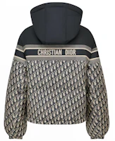 Lookbook (Women) DIOR FW22 Logo Print Hooded Zip-Up Long Sleeve Down Jacket Colorblock. 147C21A2968-X5803