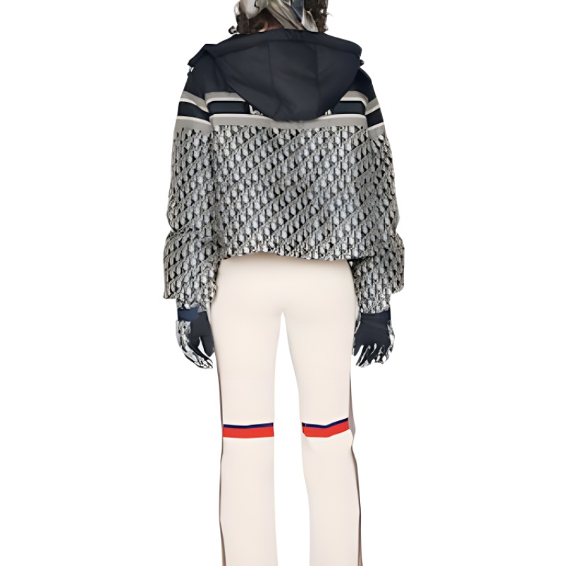 Sizing (W) DIOR FW22 Jaket Hoodie Logo Print Lengan Panjang Warna Blok. 147C21A2968-X5803