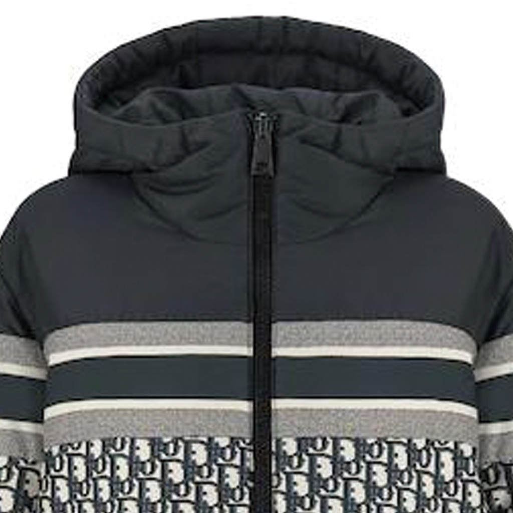 Cheap (W) DIOR FW22 Jaket Hoodie Logo Print Lengan Panjang Warna Blok. 147C21A2968-X5803