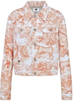 (Women) DIOR FW22 Orange Animal Print Button-Up Denim Jacket. 242V11A3526-X2825 (Women) DIOR FW22 Orange Animal Print Button-Up Denim Jacket. 242V11A3526-X2825