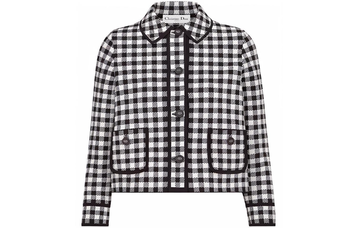 (Women) DIOR FW22  Plaid Contrast Single-Breasted Jacket. 254V53AM514-X9330