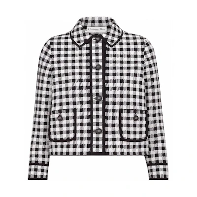 (Women) DIOR FW22 Plaid Contrast Single-Breasted Jacket. 254V53AM514-X9330
