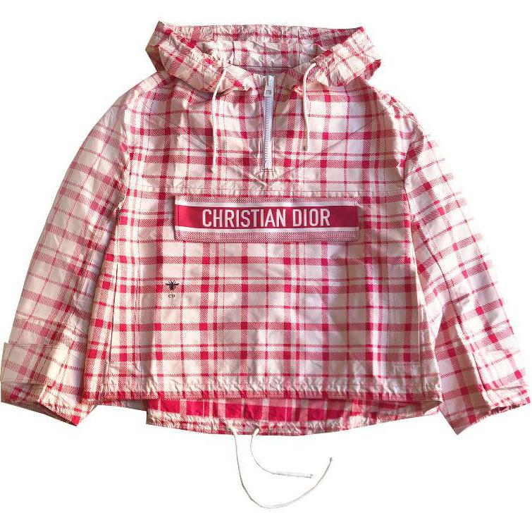 (Women) DIOR FW22  Red Plaid Logo Print Hoodie Jacket 147C09A2794-X0824