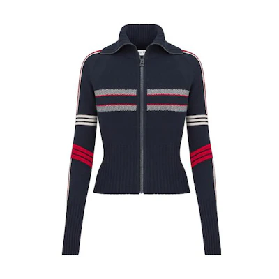 (Women) DIOR FW22 Slim Fit Knitted Sweater with Star Jacquard in Blue. 144G60AM134-X5878