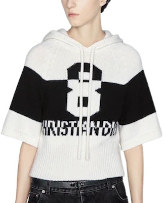 (Women) DIOR FW22 White Cashmere Knit Hoodie with Logo Pattern Print. 254S56AM121-X9330 Shop (Women) DIOR FW22 White Cashmere Knit Hoodie with Logo Pattern Print. 254S56AM121-X9330