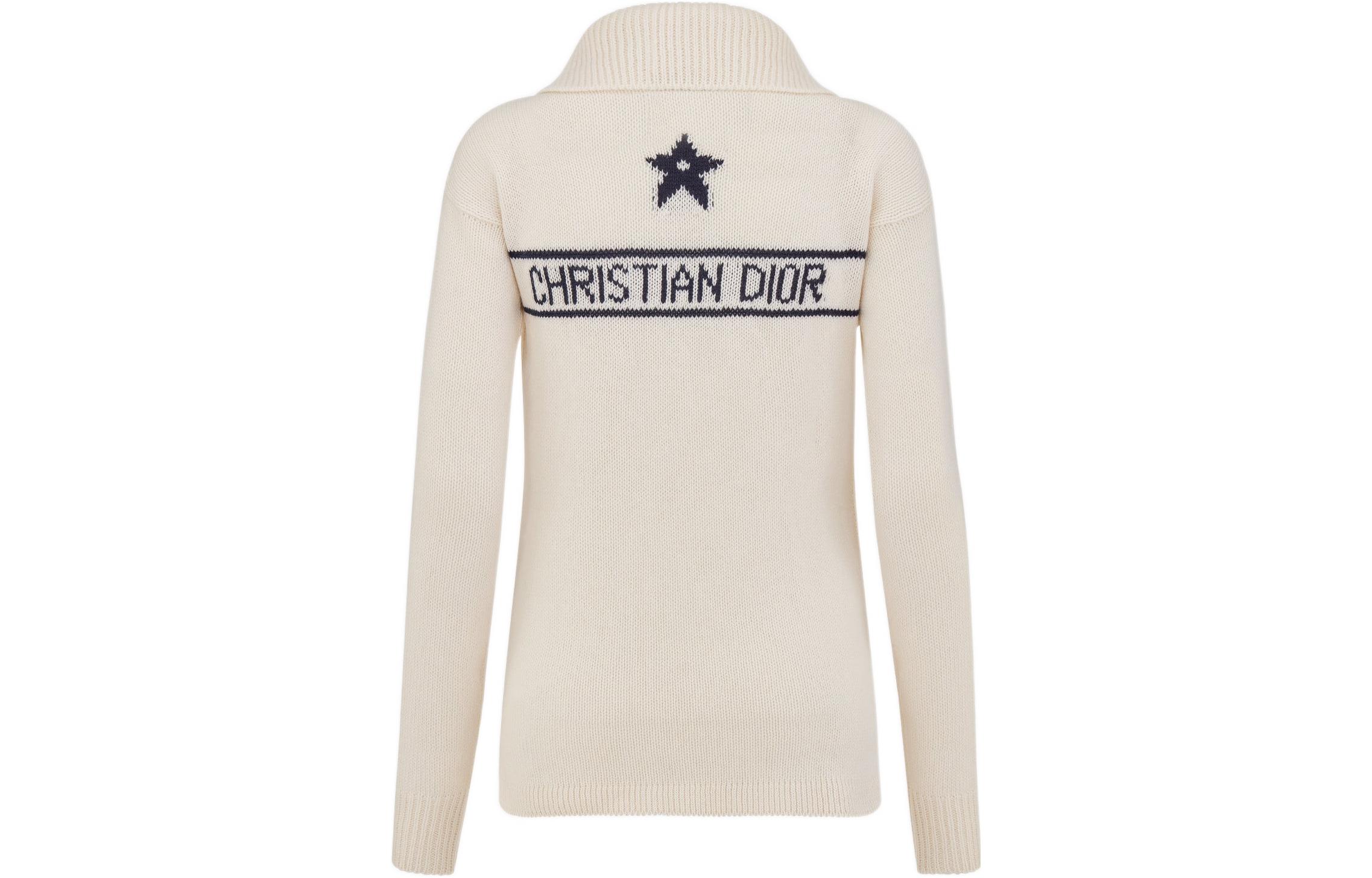 Lookbook (W) DIOR FW22 ホワイト スター レター カシミアニット 長袖セーター. 314S27AM011X-0853