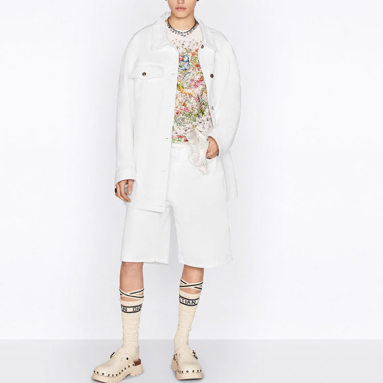 (Women) DIOR FW22  White Tee with Floral and Animal Print. 243T12A4456-X0877 圖 4