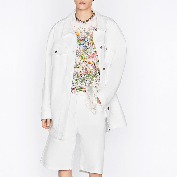 (Women) DIOR FW22  White Tee with Floral and Animal Print. 243T12A4456-X0877 圖 5