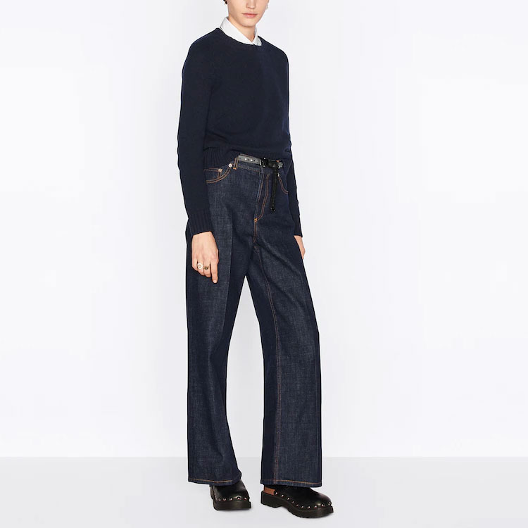 (Women) DIOR FW22 Alphabet Jacquard Crewneck Sweater  Blue 144S76AM002-X5620 圖 4