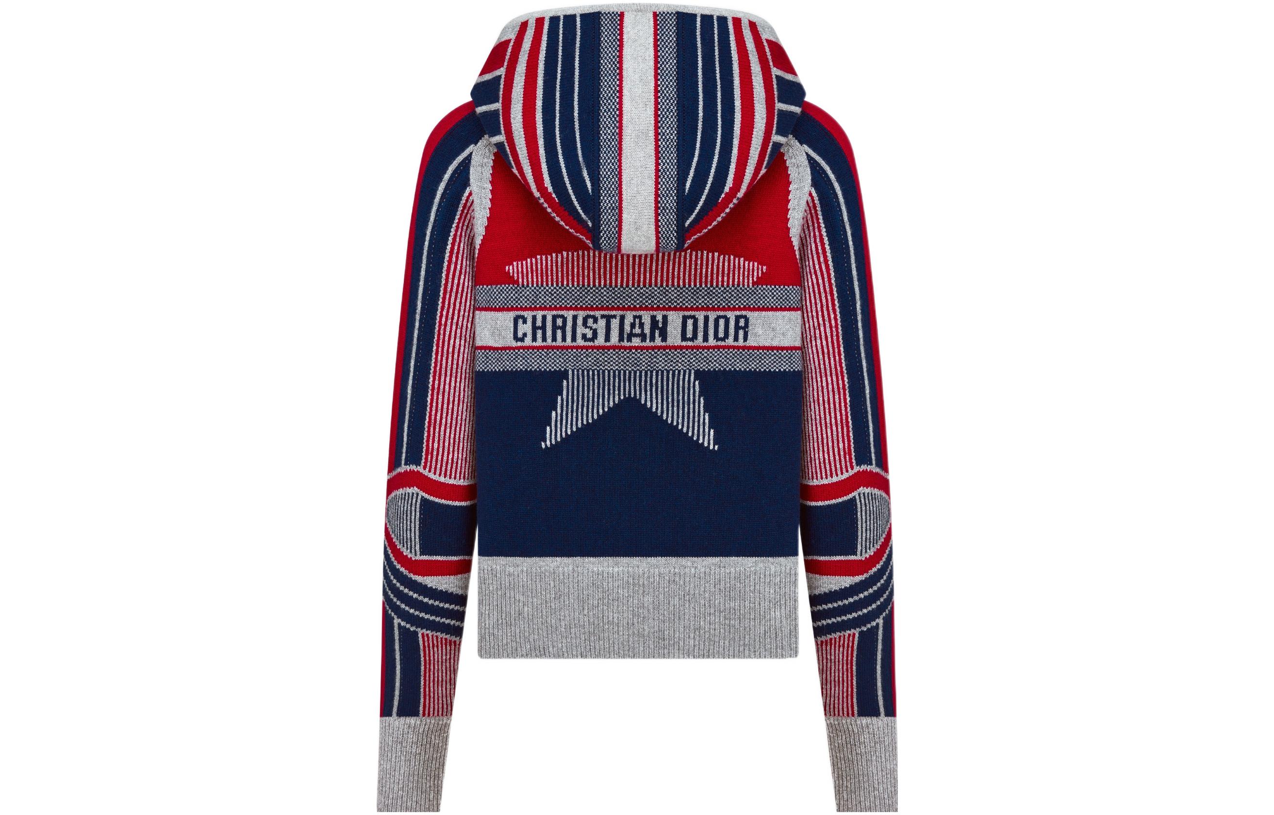 Lookbook (Women) DIOR FW22 Alps Capsule Colorblock Zipper Slim Knit Hoodie Women’s 144G61DM134-X8878