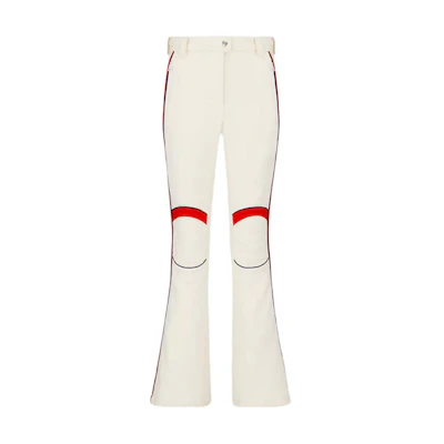 (Women) Dior FW22 Alps Capsule Contrast Stripe Flared Ski Pants Women Beige. 147P65B2120-X0200