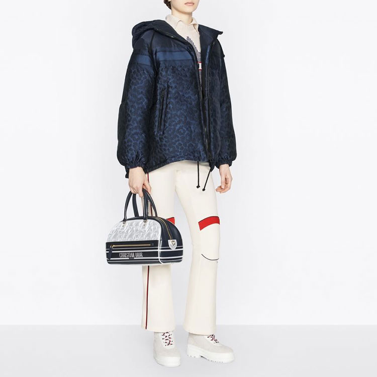 Purchase (W) Dior 2022秋冬阿尔卑斯系列撞色条纹喇叭滑雪裤 女款 米色 147P65B2120-X0200