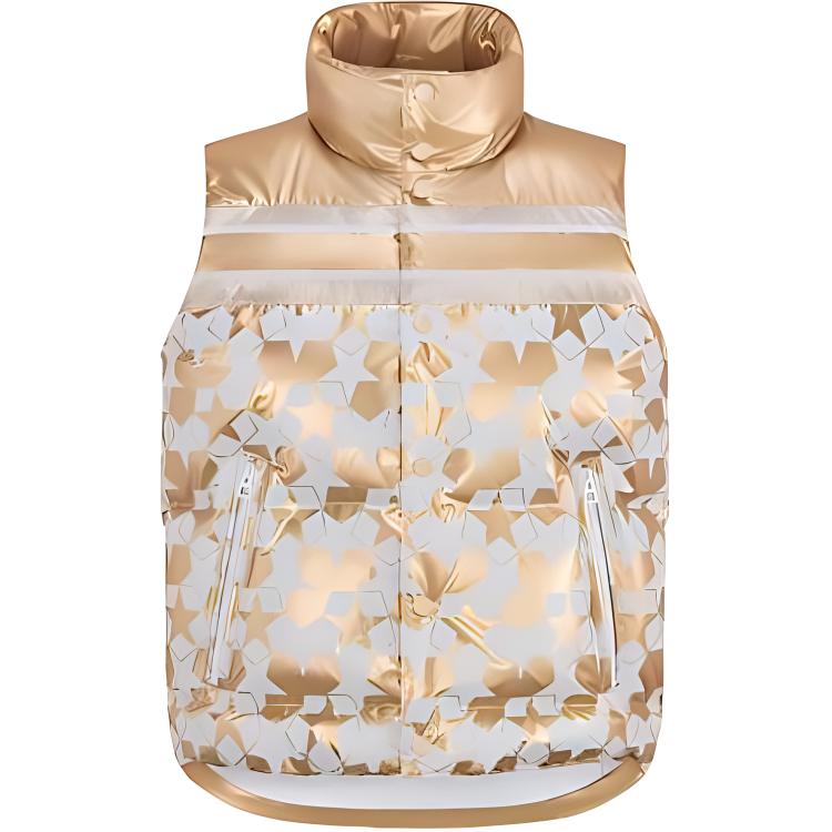 (Women) DIOR FW22 DiorAlps  Geometric Print Glossy Gold Vest. 257C32A2952-X1991