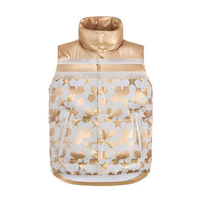 (Women) DIOR FW22 DiorAlps Geometric Print Glossy Gold Vest. 257C32A2952-X1991