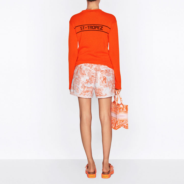 Purchase (W) DIOR FW22 Dioriviera Celana Pendek Denim Motif Hewan Oranye. 242P26A3526-X2825