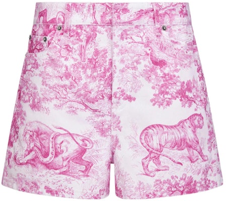 (W) DIOR FW22 Dioriviera Celana Pendek Denim Motif Hewan Pink. 242P26A3526-X4855 Order (W) DIOR FW22 Dioriviera Celana Pendek Denim Motif Hewan Pink. 242P26A3526-X4855