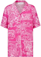 (Women) DIOR FW22 Dioriviera Pink Animal Print Straight-Cut Shirt Women 241V29F6621-X4856 (Women) DIOR FW22 Dioriviera Pink Animal Print Straight-Cut Shirt Women 241V29F6621-X4856