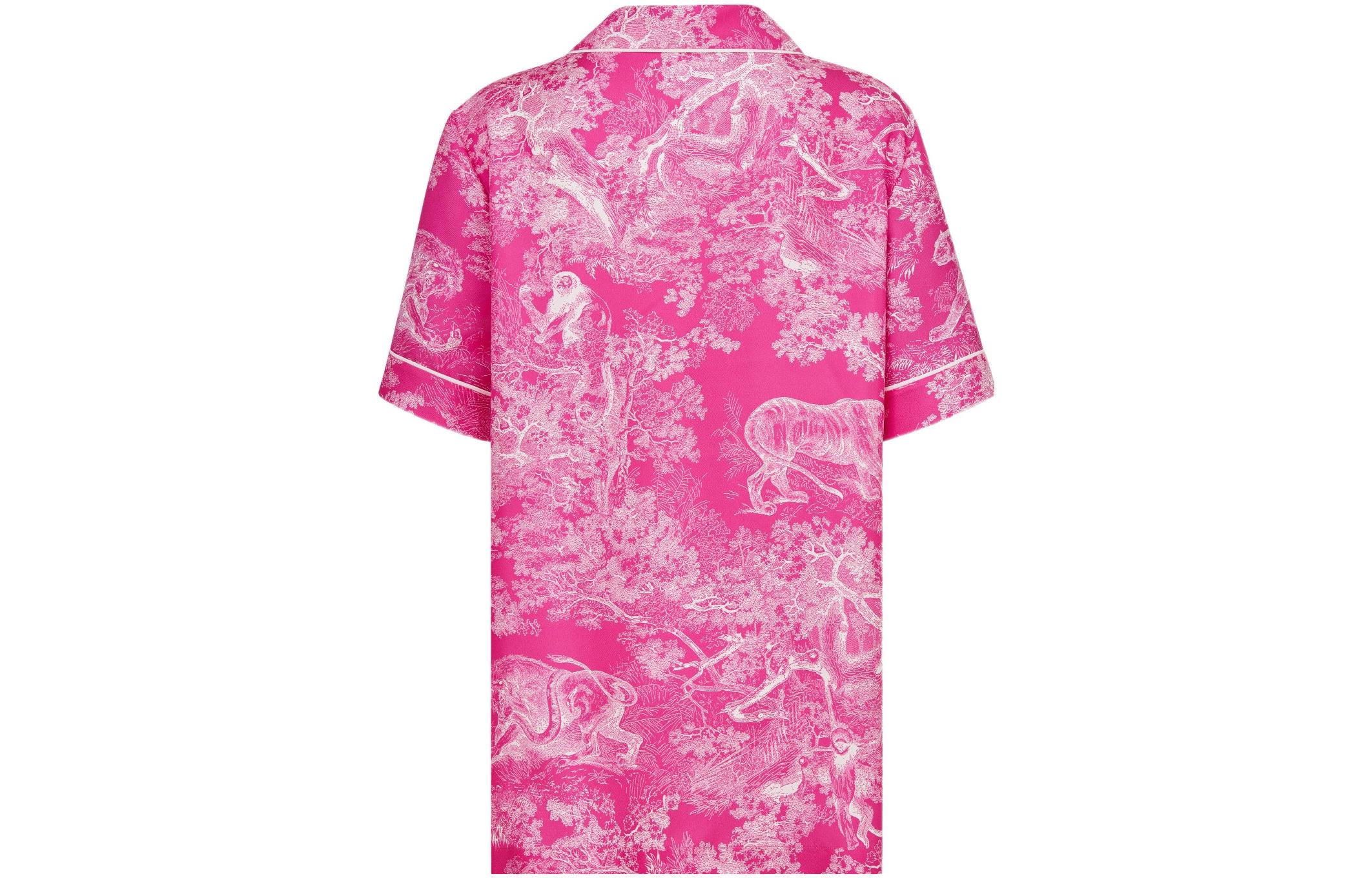 (Women) DIOR FW22 Dioriviera Pink Animal Print Straight-Cut Shirt Women 241V29F6621-X4856 圖 3