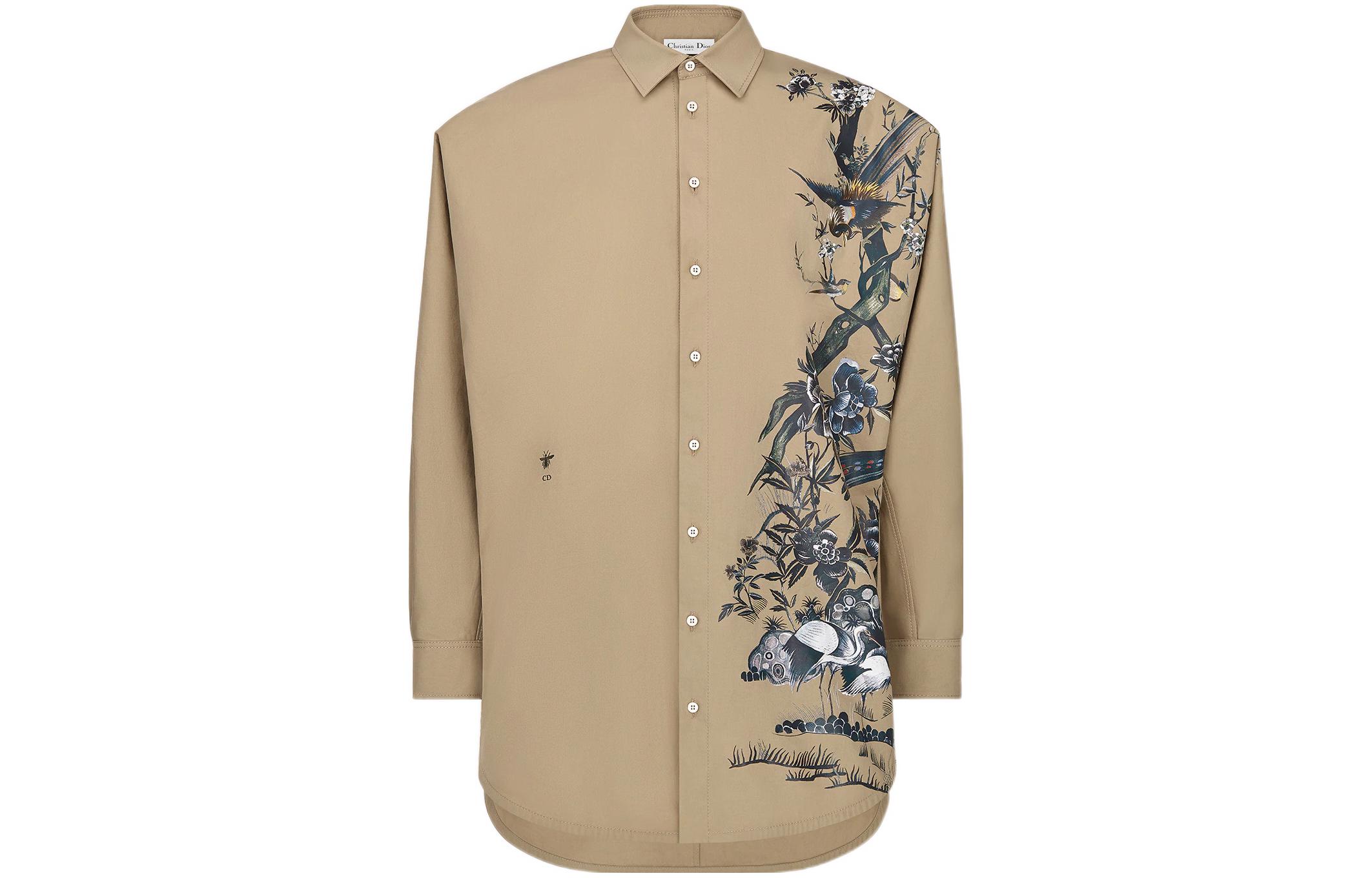 (Women) DIOR FW22 Floral & Bird Print Long-Sleeve Shirt Beige 257B53A3419-X1810 圖 2